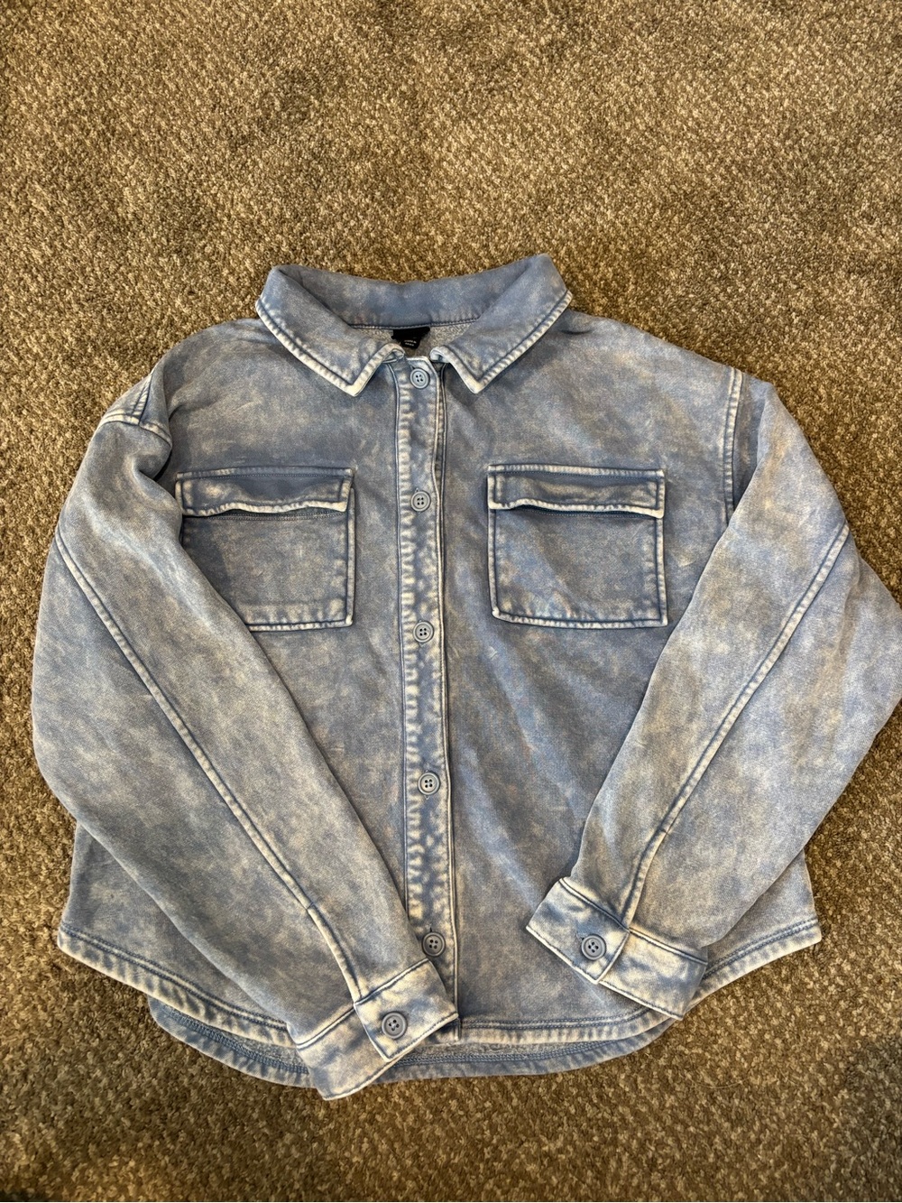 art class Faded Light Blue Kids Denim Button-Up Jacket
